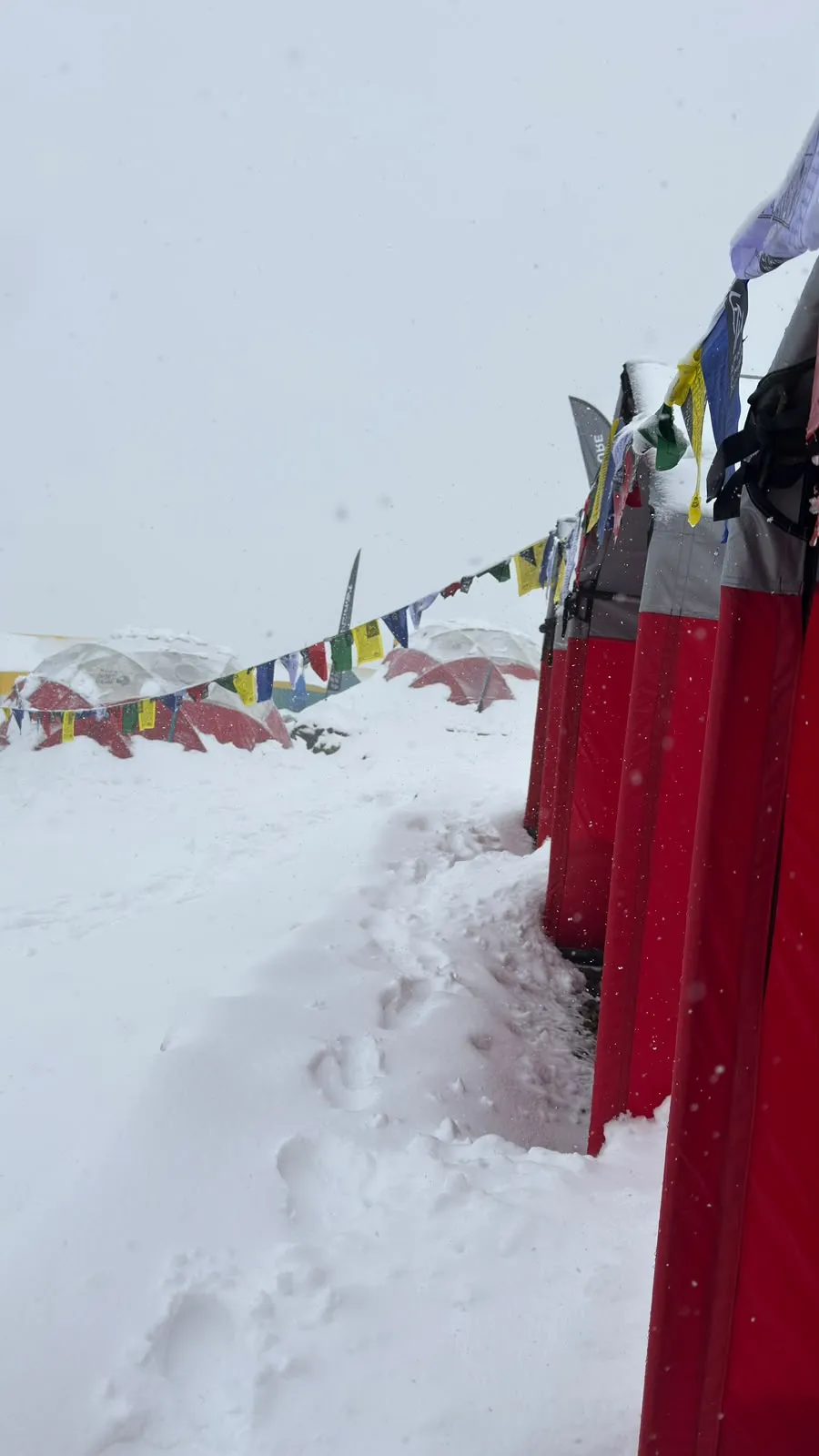 Snowfall at Manaslu Base Camp